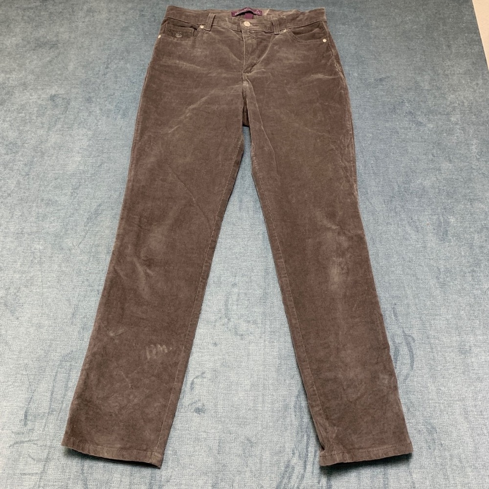 Gloria Vanderbilt Amanda Jeans Womens 10 30x31 Gray Corduroy Mid Rise Straight